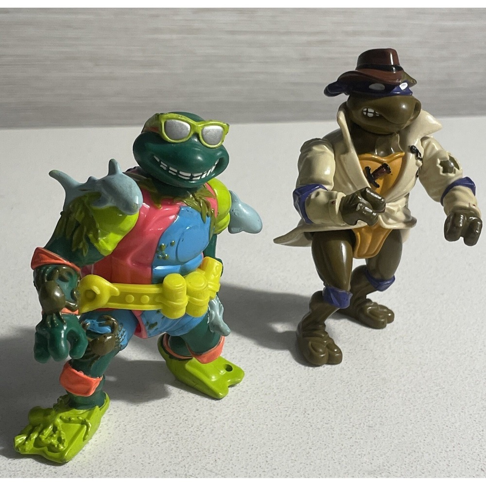 Vintage 1990 Teenage Mutant Ninja Turtles Action Figure Lot Of 2 TMNT Mike Don!! - Picture 2 of 7